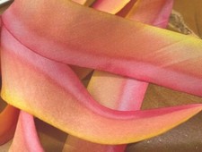 silk ribbon 1" on the bias hand dyed 1yd made in USA peace