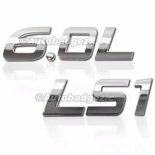 1 - BRAND NEW 3D Adhesive Chrome Badge Emblem Rear Side Fender 6.0L LS1 BADGE