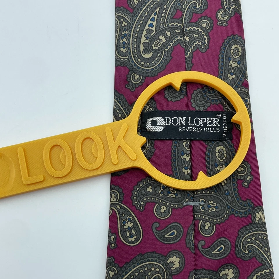 "Corbata de seda italiana DON LOPER para hombre vintage cachemir diseñador retro 3,5"" ropa de trabajo EE. UU. Foto 4 de 4