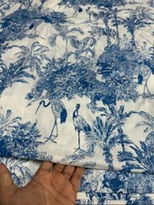 Indian Hand Block Print 100 Cotton Running Craft Indigo Blue Dress Fabric Yard