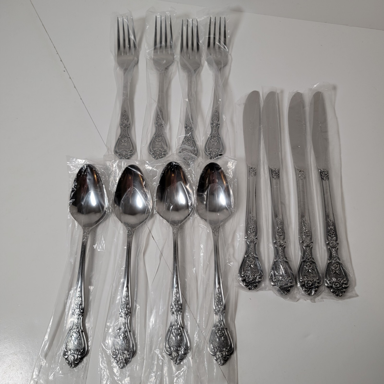 12 Vintage Normandy Stainless Japan Flatware New Old Stock Floral