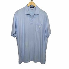 Polo Ralph Lauren Shirt Mens XL Light Blue Short Sleeve Cotton Pocket Pony