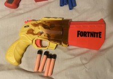 Nerf Fortnite SR Blaster 4 Dart Hammer Action Missing Scope Works Great
