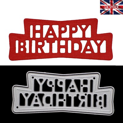 ''Happy Birthday'' Sprüche Metall Stanzschablone, Karten basteln, Scrapbooking A5