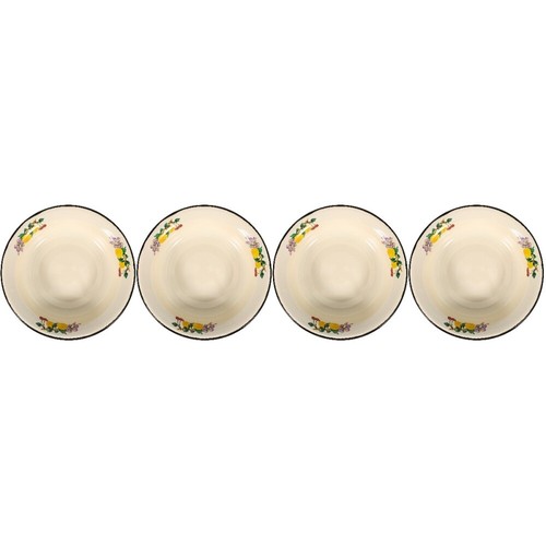 4 PCS Enamel Bowl Soup Basin Chinese Food Rimmed Enamelware eBay