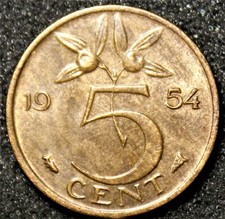 5 Cents Juliana - Pays-bas - 1954 - UNC