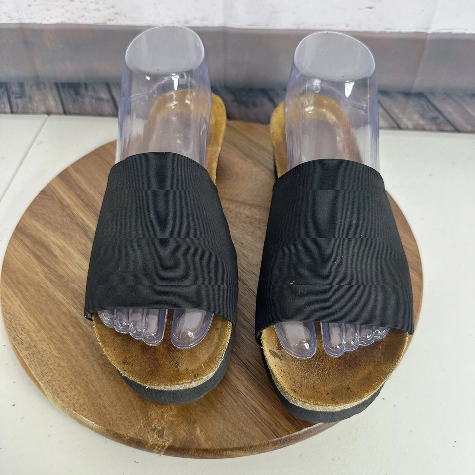 Sandalia Naot Mujer 9 Negra Alana Slide Elástica Corcho Gamuza Cómoda Informal Foto 2 de 4