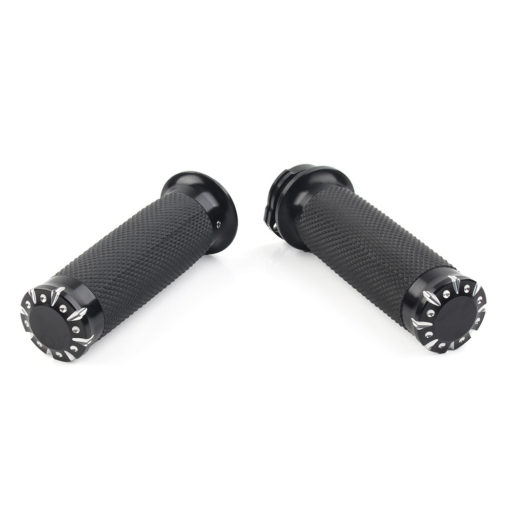 1" Black Handlebar Hand Grips For Harley Touring Sportster Dyna Softail VRSC US