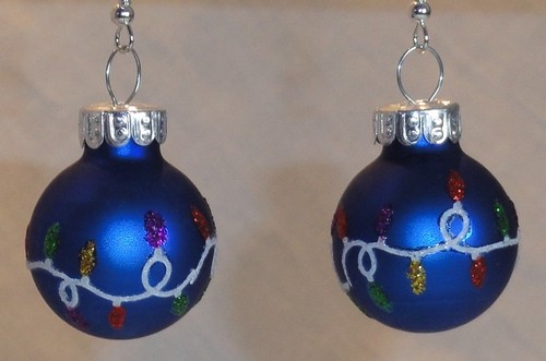Pendientes festivos rojos verdes o azules de fiesta bola de vidrio adornos navideños luces - Imagen 12 de 13