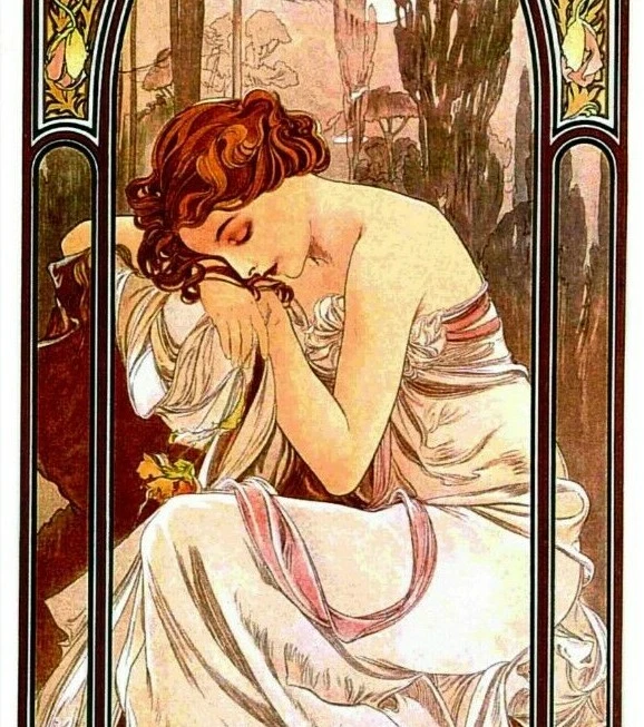 Impresión de póster vintage de la serie Night 1899 Times Of Day Art Art Deco Nouveau Mucha Art Foto 2 de 4