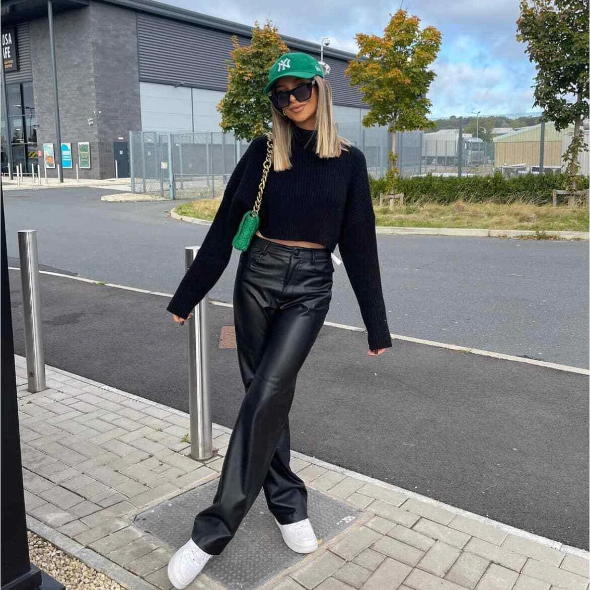 Stylish ZARA Faux Leather Leggings