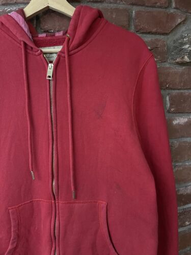 Burberry Women’s Red Full Zip Hoodie XL Distressed - Picture 2 of 11