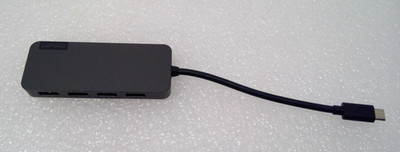 Lenovo USB-C To 4 Port USB-A Hub 4X90X21427 Laptop PC Adapter Black USB 3.0