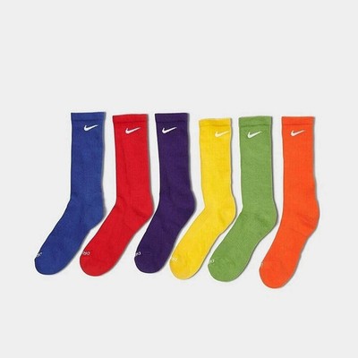 Nike Everyday Plus Cushioned Crew Socks 6 Pairs SX6897-903 Large (8-12) Men's