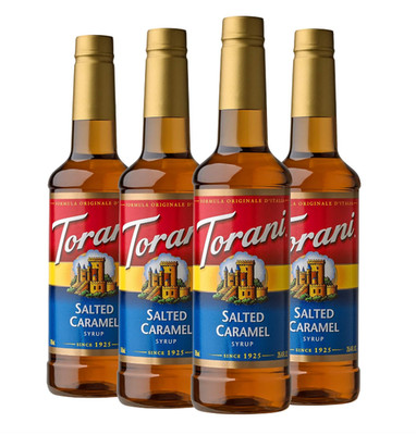 Torani Cane Salted Caramel 25.4 Oz (Pack of 4) for Lattes, Iced Coffees and...