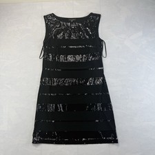 White House Black Market Black Sequin Dress Womens Small