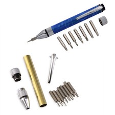 Kit de projet stylo multi-outils - finition chromée, tournage sur bois hérité