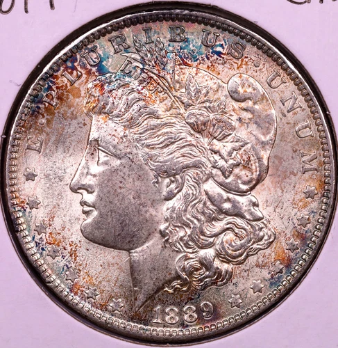 1889-P *Toned* Morgan Dollar Choice BU+ ***RARE ORIGINAL TONED COIN***