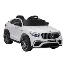 Mercedes Benz 12V Kids Electric Car with Remote  Lights, 2 Speed, White
