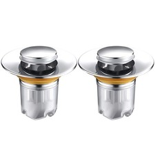 2 Pcs Sink Drain Plug Abs Press Type Bathroom Basin Washbasin