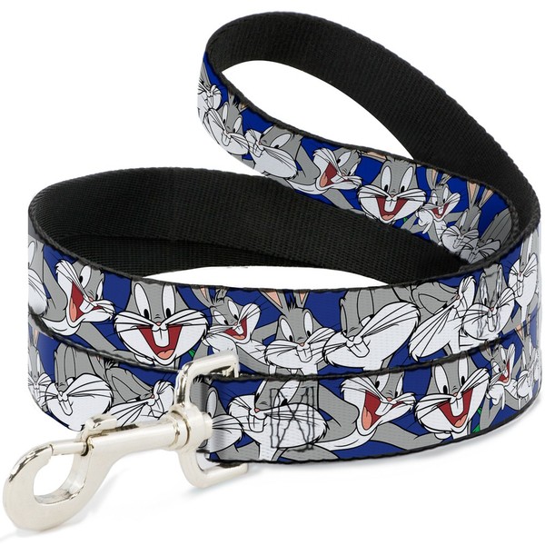 "Dog Leash Bugs Bunny CLOSE-UP Poses Blue Wide 1.5\" (Us Import)"-image