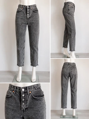 Denim Co. Mom Jeans Grau Washed Gr. 34 – High Waist Vintage Look - Bild 1 von 4