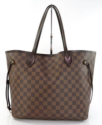 Authentic LOUIS VUITTON Neverfull MM Damier Ebene Tote Bag Purse