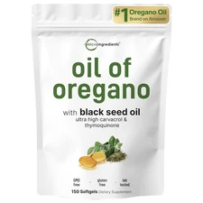Micro Ingredients Oil of Oregano Softgels, 150 Count | 2 in 1 Formulated with...