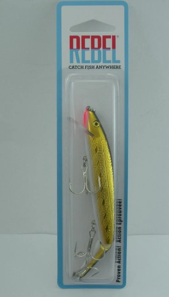 Corredores rasos Rebel J2002S 4-1/4" articulados minnow grandes 3/8 oz preto/dourado - Imagem 3 de 4