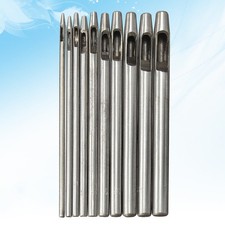 10 Pcs Steel Punch Hole Craft Set Hollow Puncher Belt Punch Tool