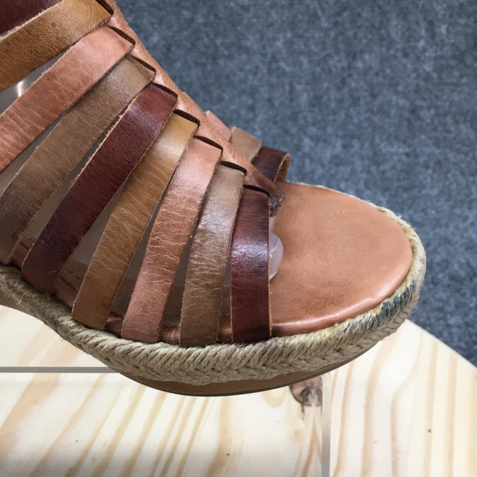 Sandalias Pikolinos para mujer 36 marrón con cordones informales cómodas punta abierta tacones de cuña Foto 2 de 4