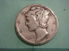 1937 D  Mercury Dime - Fine cond  , actual coin in photo