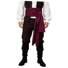 Pirate Sash Belt Medieval Renaissance Large Sash Halloween Costume Wine-red