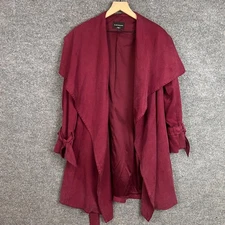 Club Monaco Women Burgundy Belted Jacket coat size M