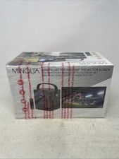 Minolta MN674 Portable Mini Projector HD w/ 100" Projector Screen  Remote VD 