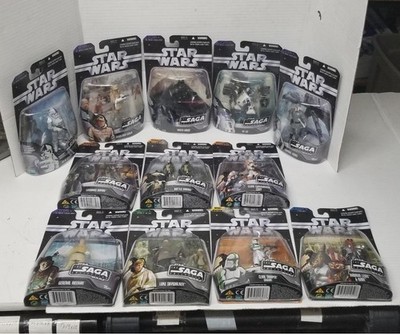 12-2006 Hasbro Star Wars Saga Collection Lot Figures Mint New On Cards Shelf L5