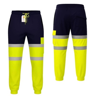 Hi Vis Jogginghose Klasse 3 wasserdicht Kniepolster Fleece gefüttert reflektierend Arbeitshose