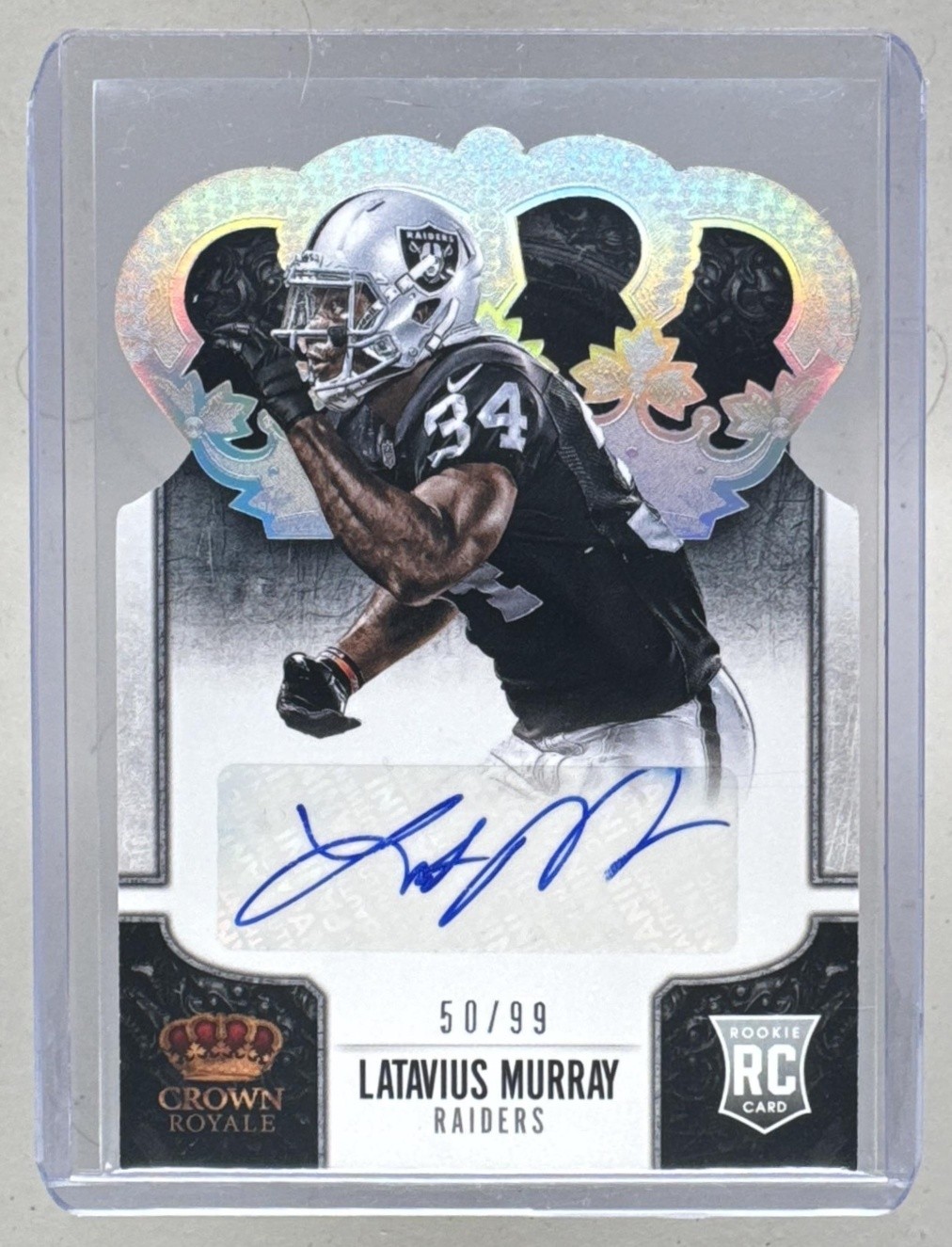 Latavius Murray Panini Crown Royale #161 Silver Die-Cut Crown