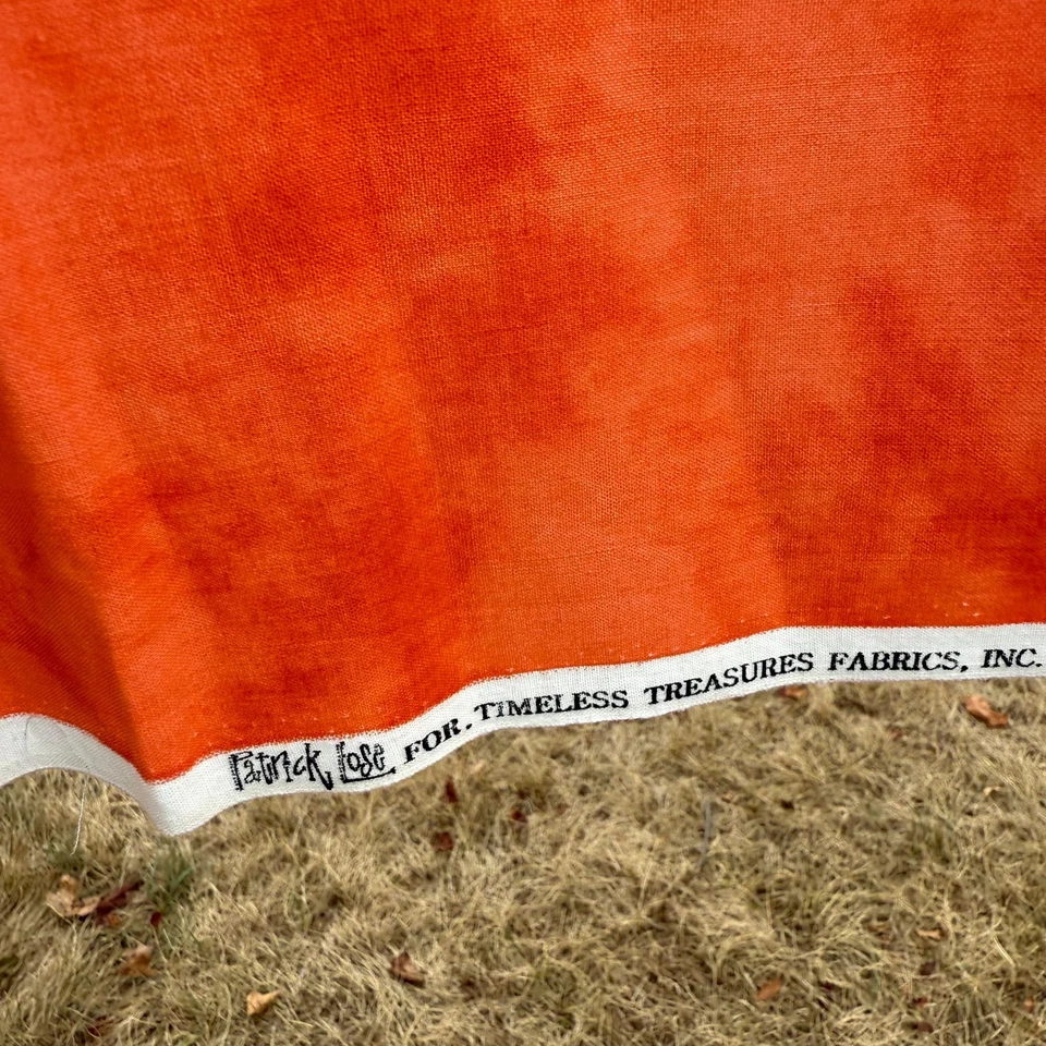 Vintage Patrick Lose Orange Marbled Fabric 2 pc 1 yd Each Excellent New Material - Image 4 of 4