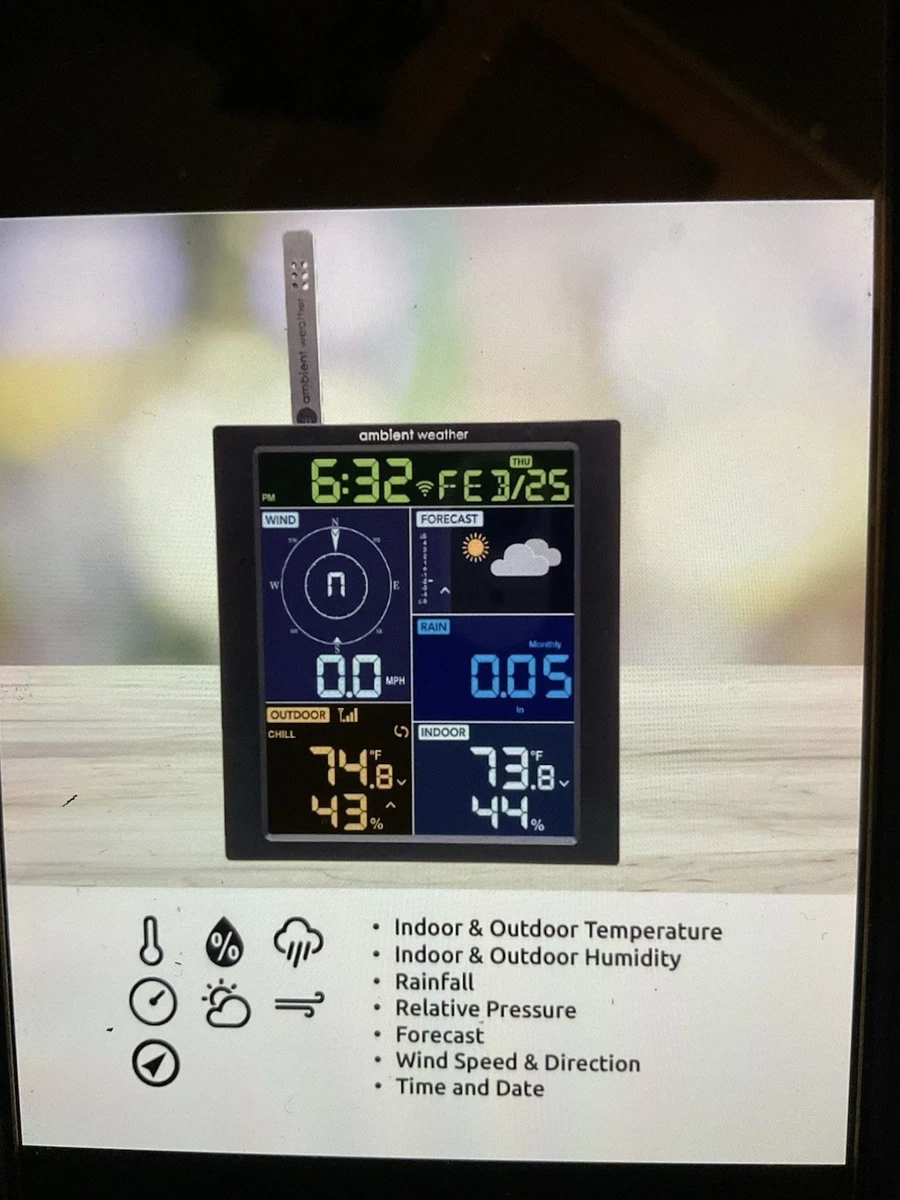Ambient Weather WM-5 Stazione Meteo Portatile | Velocità Vento, Temp, Umidità, Barometro, Altimetro - 3