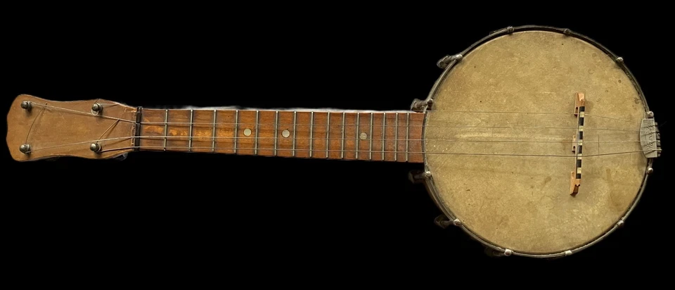 Ukelele vintage Waverly Banjo instrumento de música folclórica de los años 20 Foto 2 de 4