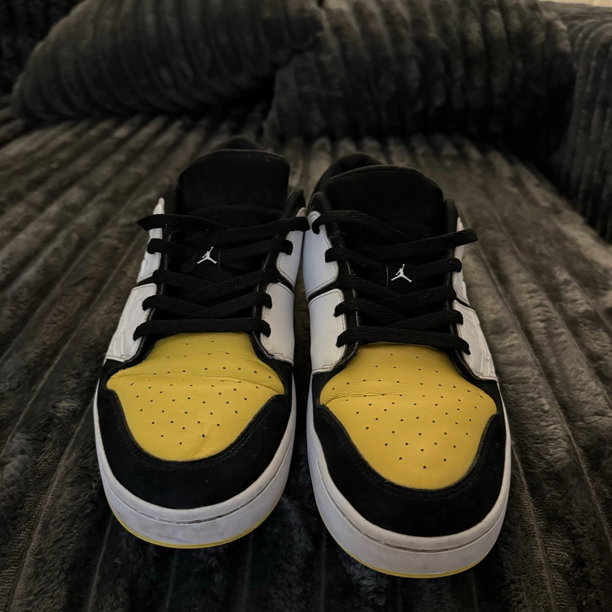 [ナイキ] ジョーダン ニュー レトロ 1 ロー JORDAN NU RETRO1 LOW ブラック/ツアーイエロー/ホワイト Jordan Nu Retro 1 Low Tour Yellow (GS) - FB4412-017 - US