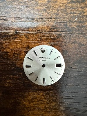 ROLEX LADIES OYSTER PERPETUAL DATE 6517 6516 6519 SILVER STICK DIAL GOOD COND