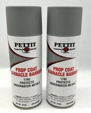 2 New Cans of Pettit Marine 1792 Prop Coat Barnacle Barrier Aerosol *Ships Fast