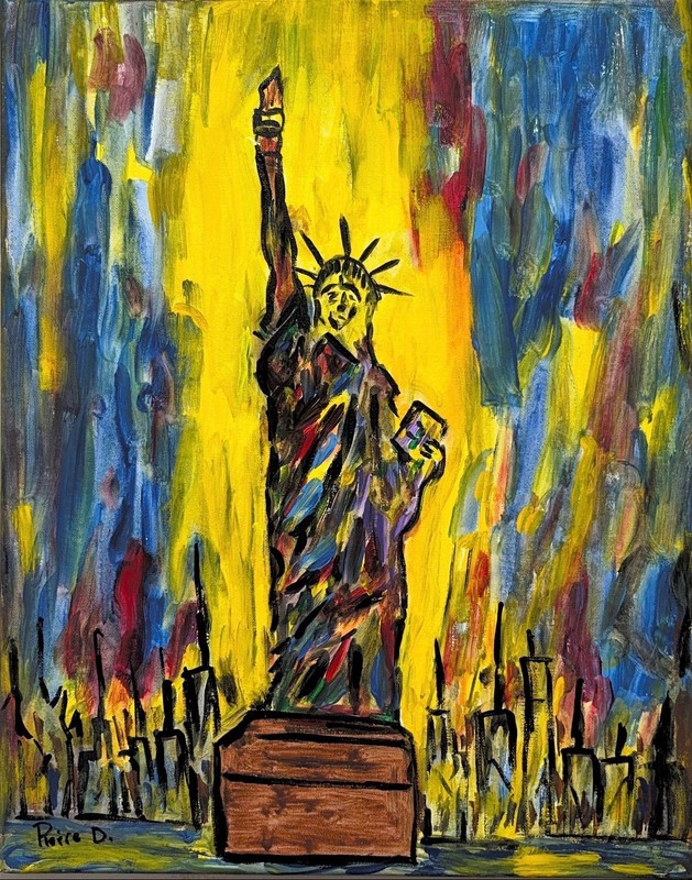 Torch of Hope 20x16 Canvas Neo Expressionism Abstract Original Fine Art Decor