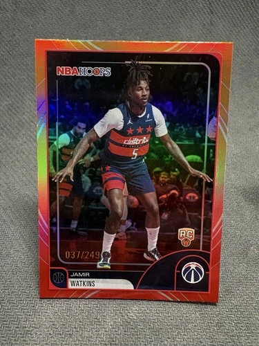 2025-26 Topps NBA Hoops - Jamir Watkins #19 Rainbow Red &amp; Orange /249 (RC)