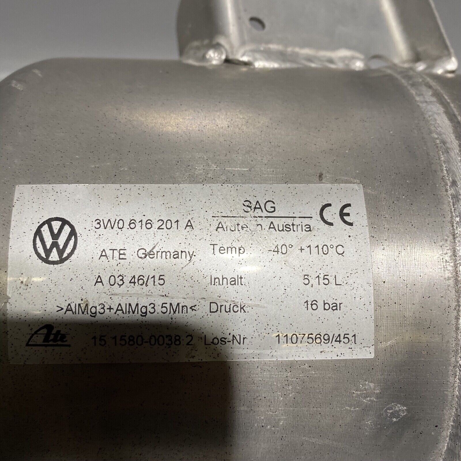 BENTLEY CONTIONENTAL GT FLYING SPUR PRESSURE UNIT 3W0616201A 2003-2018 