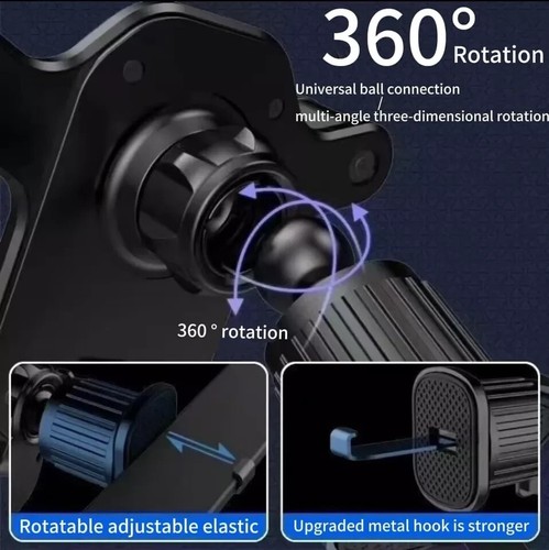 Metal Hook Car Phone Mount - Secure, Adjustable, Easy Install, Smartphone Holder - 第 5/9 張圖片