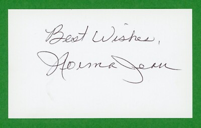 Norma Jean Country Singer Signed 3x5 Index Card E25851