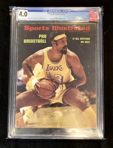 WILT CHAMBERLAIN 1972 SPORTS ILLUSTRATED NEWSSTAND CGC 4.0. CLEAN AND RARE!!